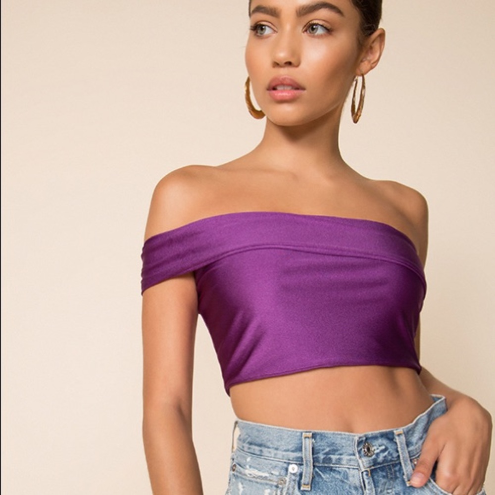 NWT Superdown Purple Crop Top